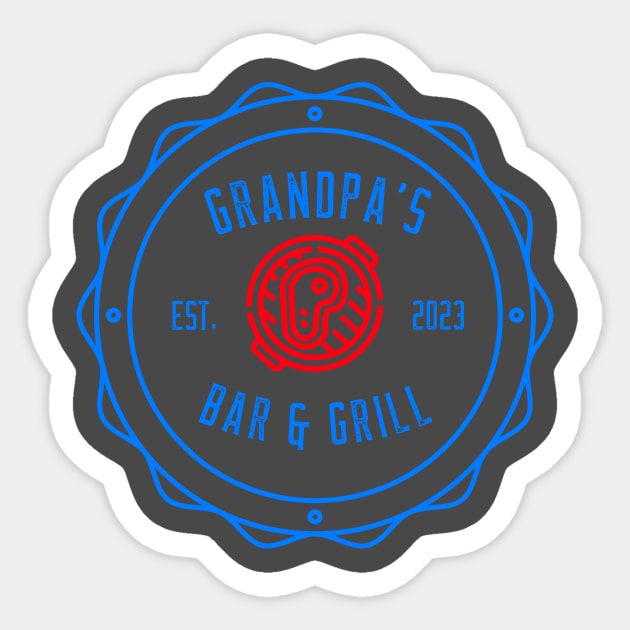 Grandpa's Bar and Grill Sticker by Preston James Designs